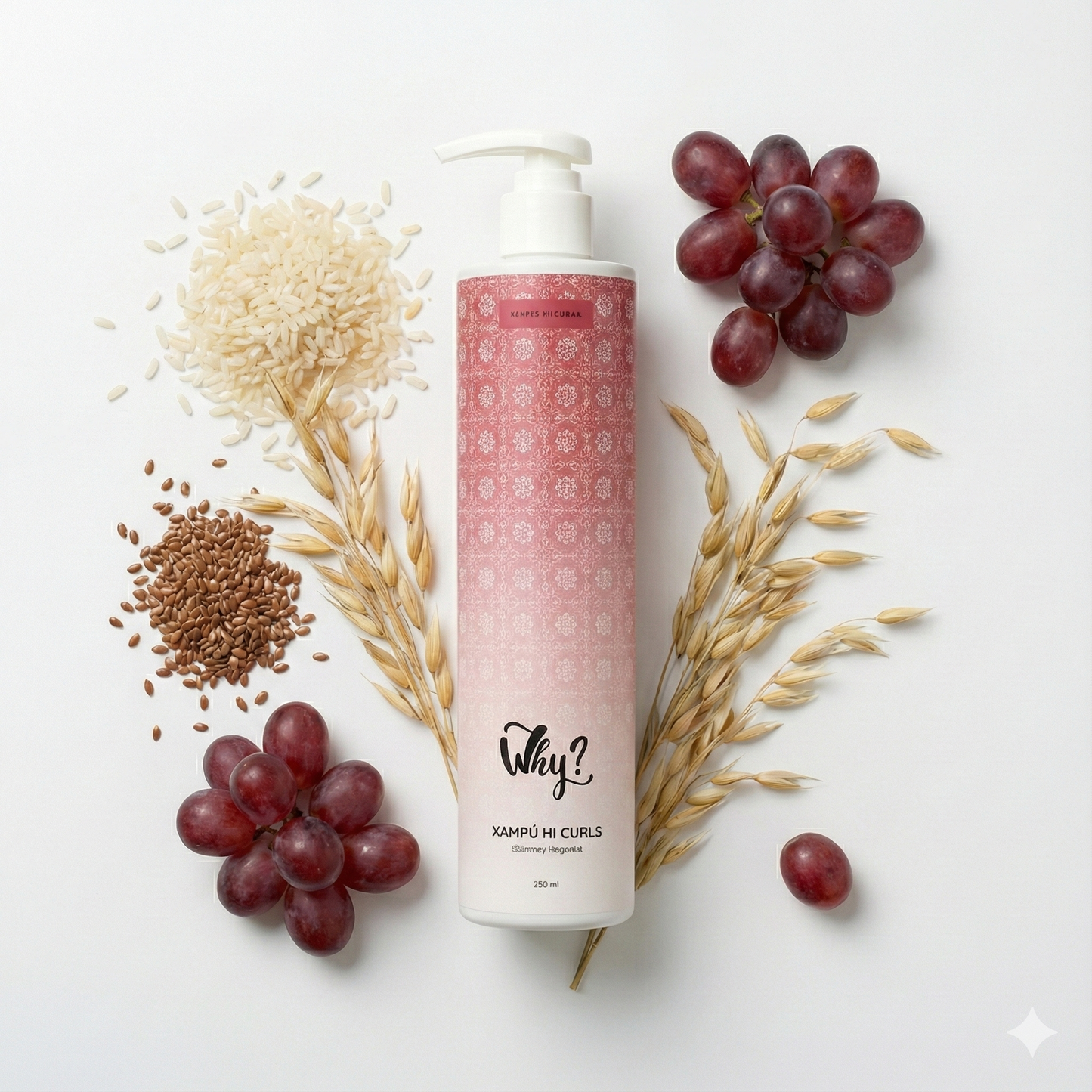 Champú vegano para cabello rizado con aceite de argán y lino, libre de sulfatos y siliconas, apto para método curly.