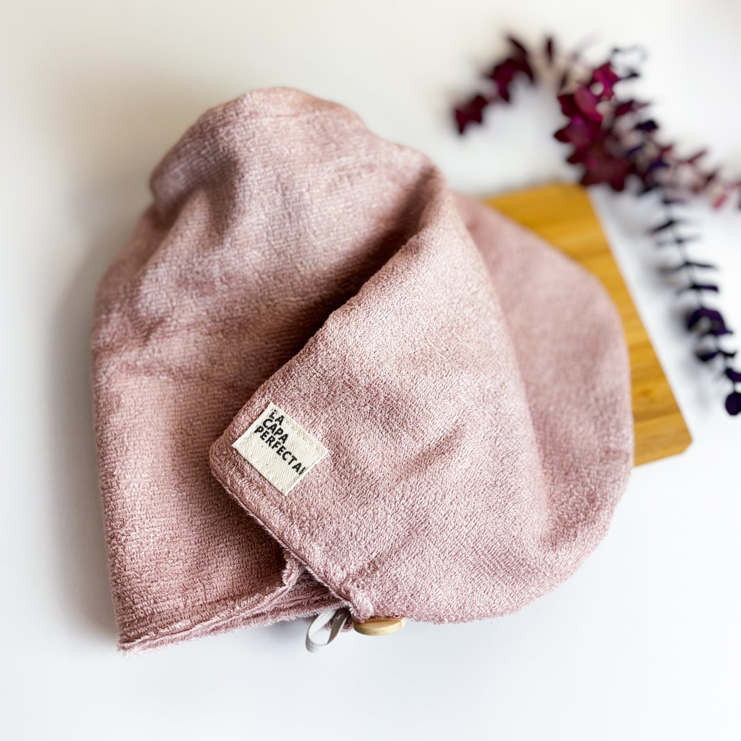 Turbante de bambú para cabello liso