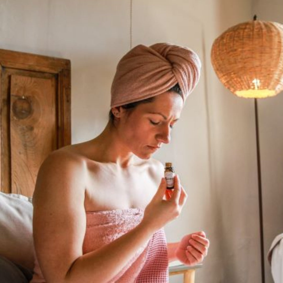 Turbante de bambú para cabello liso