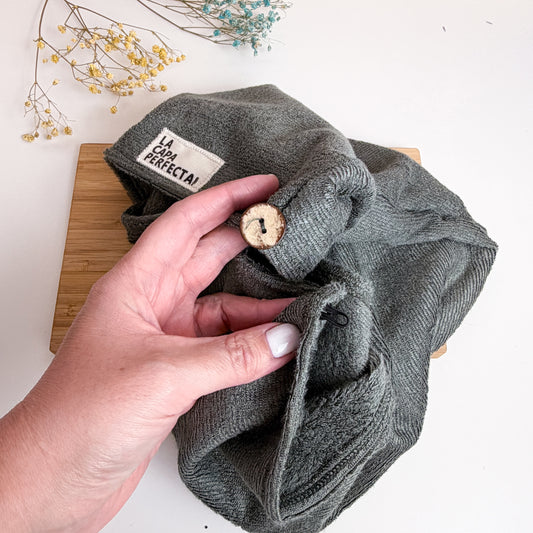 Turbante de bambú para cabello liso