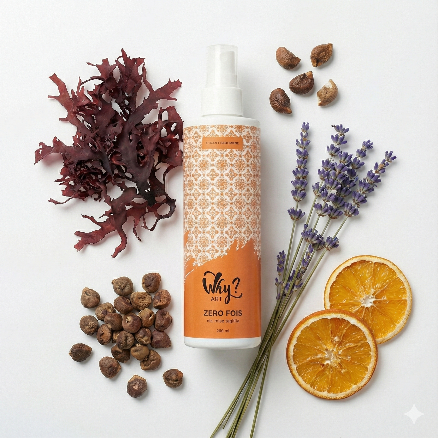 Agua de peinado profesional ZERO FRIS de WHY? ART en formato 150ml, tratamiento anti-frizz con ácido glicólico.